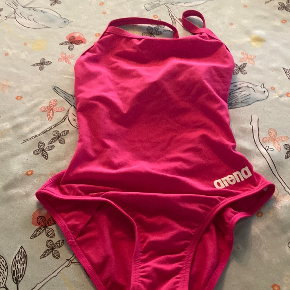 Arena pink swimsuit.